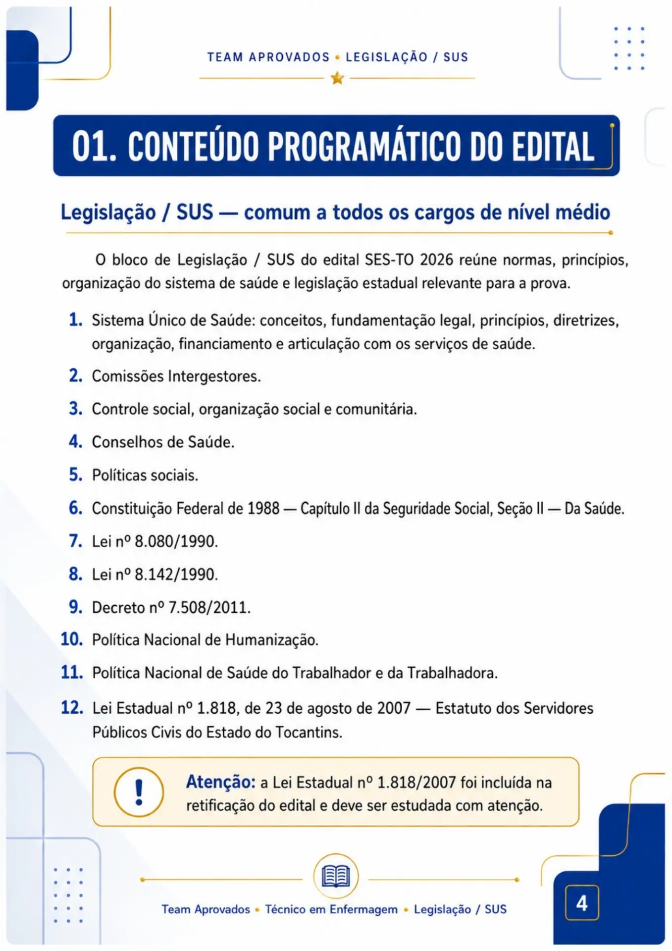 Página 4 da apostila Team Aprovados