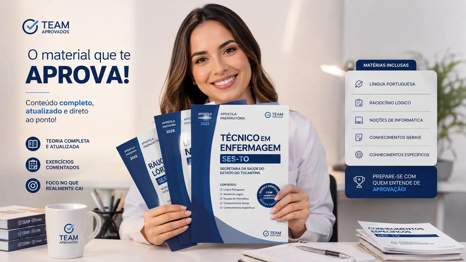 Apostilas do COMBO APROVA SES-TO para Técnico em Enfermagem