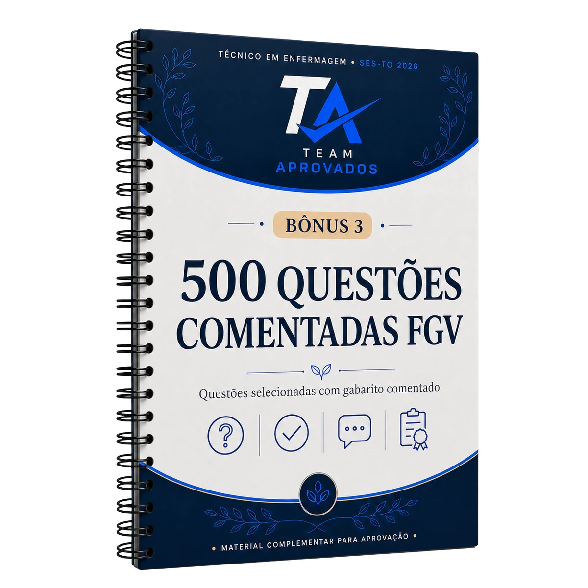 Capa do bônus 03: +500 QUESTÕES BASEADAS NA FGV